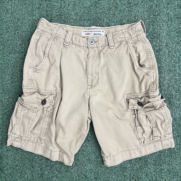 American Eagle Outfitters Other - Vintage Y2K American Eagle Outfitters Mens Classic Cargo Shorts Khaki Size 33